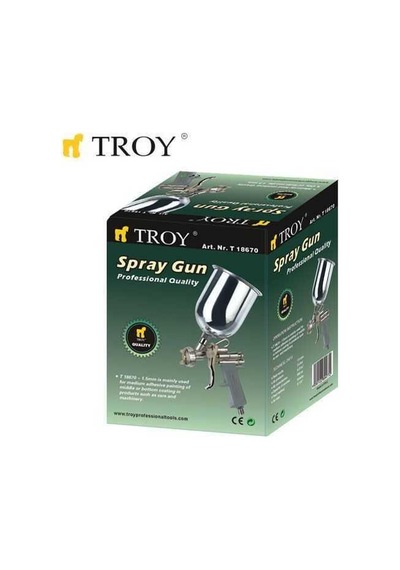 Troy 18670 Üstten Alüminyum Boya Tabancası 1.5Mm 600 ML Hazneli