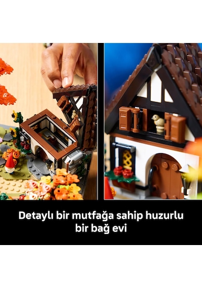 LEGO® Icons Sonbahar Bağ Evi Bahçesi 11372 – Yetişkinler için Mevsimlik Çiçekler İçeren Yaratıcı Model Yapım Seti (1102 Parça)