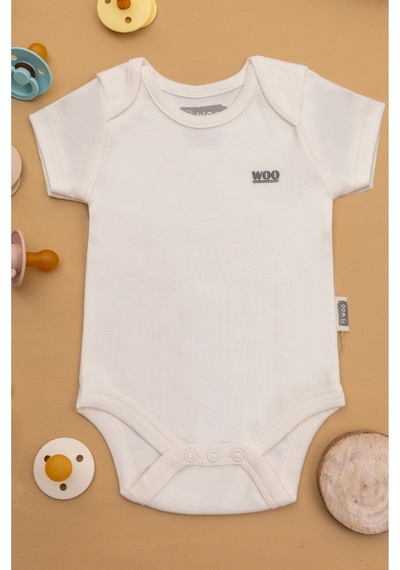 Woo Baby Ekru Kısa Kollu Body-zıbın 6-9m 68cm Ekru