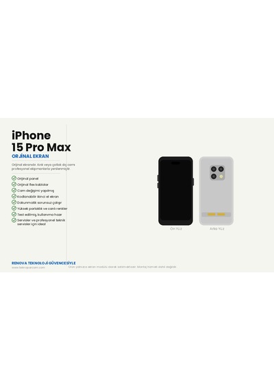 Renova İphone 15 Pro Max Cam Değişmiş Ekran