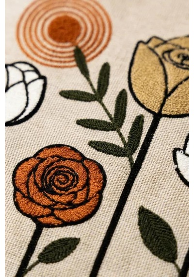 Punch Nakış Kırlent Kılıfı 2 Li 40 Cm X 40 Cm Açık Gümüş Grisi