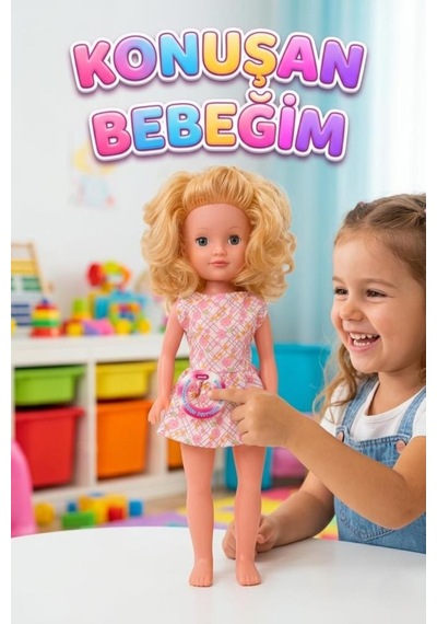 Alya Türkçe Konuşan Etkileşimli Eğitici Oyuncak Bebek 40 Cm Kafası Ve Kolları Et Bebek 1