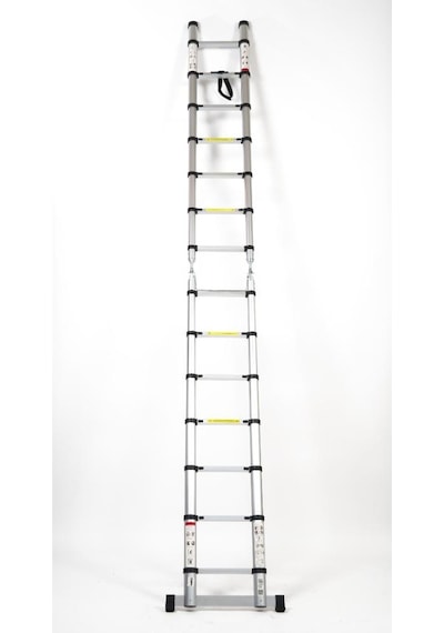 Cardilife 220cm+220 Cm 7+7 Basamaklı A Tipi Açılır Teleskopik Alüminyum Merdiven 7+7