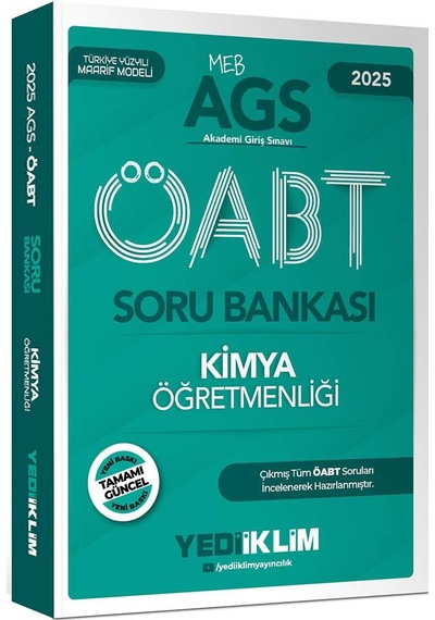 Yediiklim Yayınları 2025 Meb Ags Öabt Kimya Öğretmenliği Soru Bankası