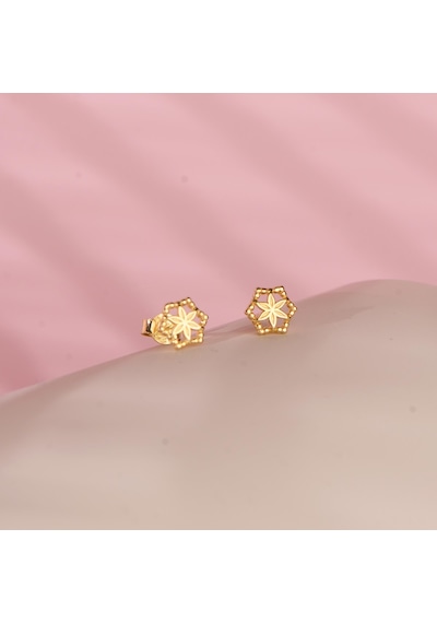 Goldkupe 14 Ayar Altın Çiçek Küpe 1,14 Gr-2169