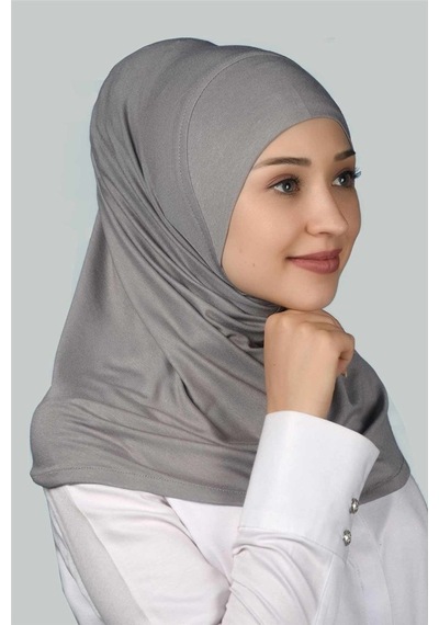 Altobeh Hazır Türban Pratik Eşarp Tesettür Hijab - Namaz Örtüsü - Gri