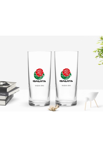 Kişiye Özel Renkli Baskılı Isparta Tasarımlı Turistik İkili Rakı Bardağı Seti-1