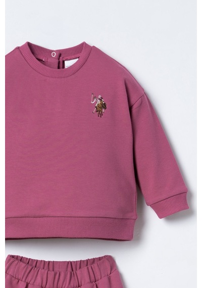 U.S. Polo Assn. Nakışlı Kız Bebek Mor Uzun Kol Pijama Takım Usb3245-c-v2 Usb3245-c-v2