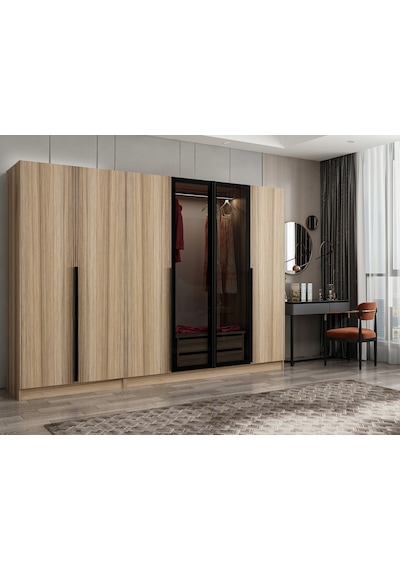 Kale Plus210 6 Kapaklı 2ç Dolap Dore Plus Dore Füme Cam