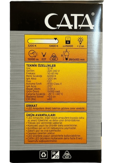Cata Ct-4266 12w 6400k Beyaz Işık E27 Duylu Led Ampul 4 Adet