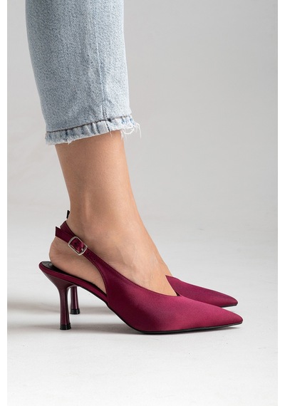 Esatsani Bordo Saten Arka Açık 9 Cm İnce Topuklu Özel Günler Davet Stiletto Kadın Ayakkabı Bordo Saten Esatsani Bordo Saten Arka Açık 9 Cm İnce Topuklu Özel Günler Davet Stiletto Kadın Ayakkabı Bordo Saten