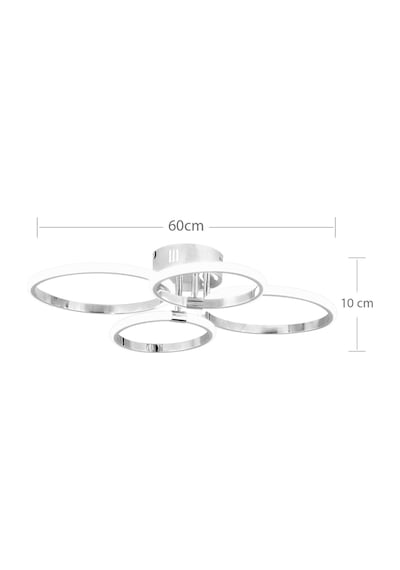 Pl 02 4 Model Krom 3 Renkli Salon Ve Oturma Odası İçin İdeal Alüminyum Avize, 60x10 Krom