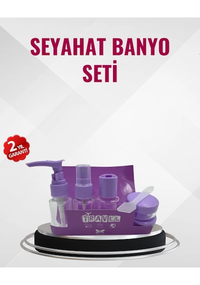 Mey İthalat Seyahat Boy Banyo Seti 5 Li Mini Şişe Ve Krem Kutusu Çantalı -
