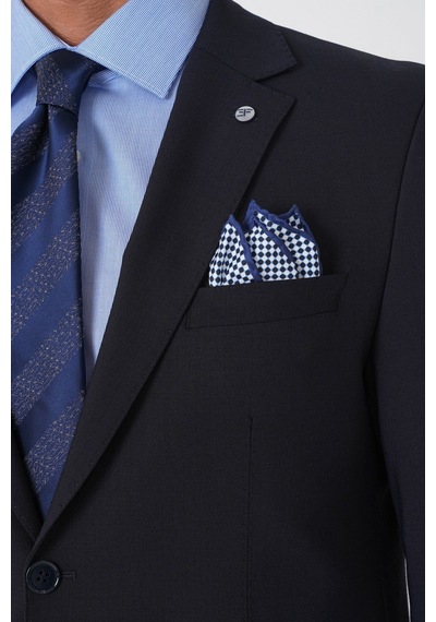 Efor Slim Fit Esnek %97 Yünlü Düz Lacivert Takım Elbise Tk 957