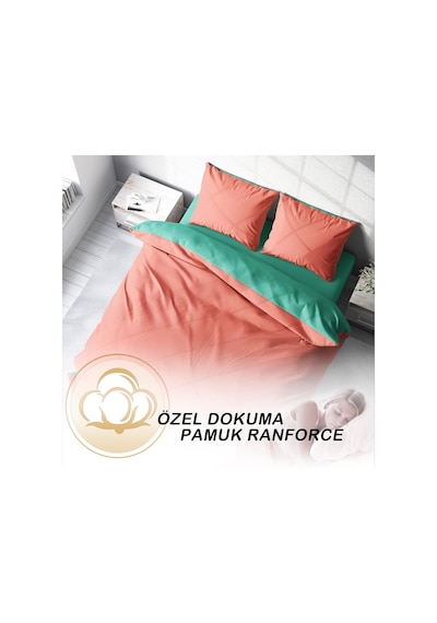 Monohome Deluxe Çift Taraflı Pamuk Ranforce Çift Kişilik Nevresim (531172106) Çok Renkli