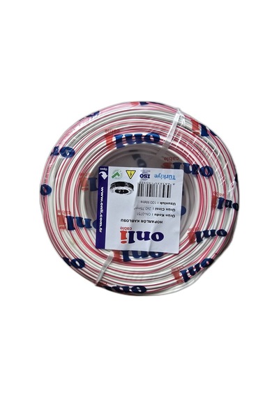 2x0.75 Mm Kordon Hoparlör Kablosu 100 Metre Cca Kırmızı Beyaz Şeritli