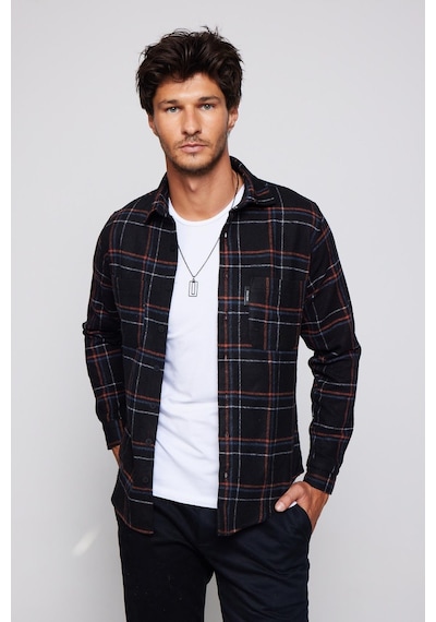 Tudors Slim Fit Dar Kesim Çift Cep Kareli Oduncu Erkek Gömlek-29503-multi Çok Renkli Tudors Slim Fit Dar Kesim Çift Cep Kareli Oduncu Erkek Gömlek-29503-multi Çok Renkli