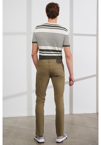 AC&Co / Altınyıldız Classics ERKEK YESIL Slim Fit Dar Kesim Pamuklu 5 Cep Esnek Rahat Pantolon Yeşil