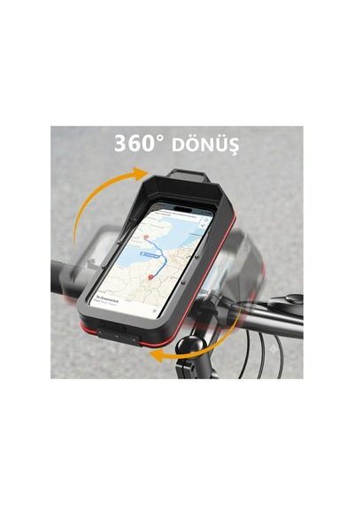 Su Geçirmez Motosiklet, Bisiklet Ve Scooter Telefon Tutucu 360 Döner Stand Çok Renkli