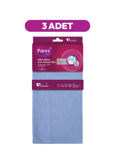 Mikrofiber Çok Amaçlı Bez Mavi Üçlü Paket Diğer