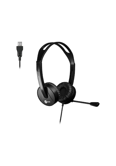 Lecoo HT106 USB Kablolu Mikrofonlu Kulak Üstü Kulaklık Siyah