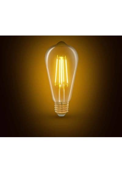 Cata E27 St64 Rustik Armut Lamba 7W 630 Lm 2000K Gold Amber Rustik Amp