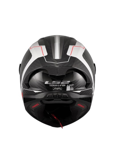 Ls2 Thunder Karbon Gp Aero Raute Kapalı Kask Beyaz - Gri
