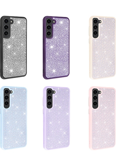 More Tr Galaxy S23 Uyumlu Parlak Taşlı Tasarım Mtr Ston Kılıf-lila