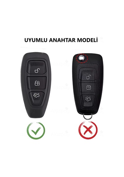 Ford Focus Fiesta Mondeo Kuga C Max B Max Gold Kenar Tpu Anahtar Kılıfı Siyah