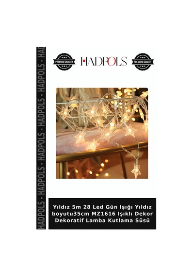 Yıldız 5m 28 Led Gün Işığı Yıldız Boyutu35cm Mz1616 Işıklı Dekor Dekoratif Lamba Kutlama Süsü