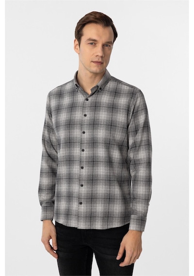 Süvari Siyah Slim Fit Düz Düğmeli Yaka Gömlek Siyah Süvari Siyah Slim Fit Düz Düğmeli Yaka Gömlek Siyah