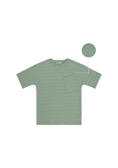 Civil Boys Basic Önü Cepli 10-13 Yaş Tişört - Yeşil Çağla Yeşili