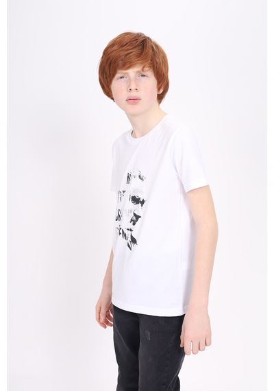 Toontoy Unisex Çocuk Atatürk Baskılı Tişört Beyaz