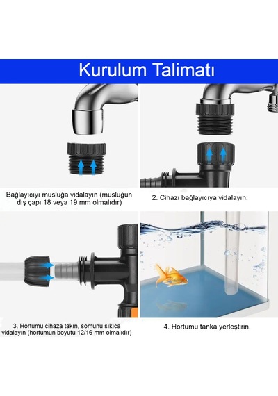 Yarı Otomatik Akvaryum Su Değiştirici Hızlı Ve Kolay Su Değişimi İçin İdeal Çözüm