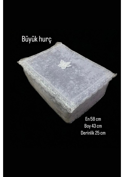 Çeyizlik Büyük Tek Hurç Çiçekli, Kadife Tek Hurç Çeyizlik Dantelli Hurç, Gri Büyük Boy Hurç Çok Renkli