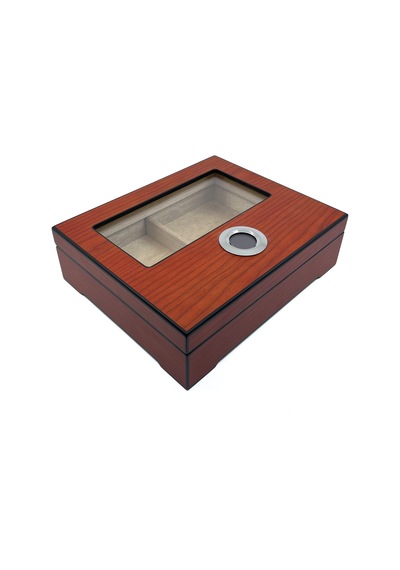 Parmida Ahşap Puro Kutusu Humidor - Dijital Göstergeli Tasarım Koyu Ceviz