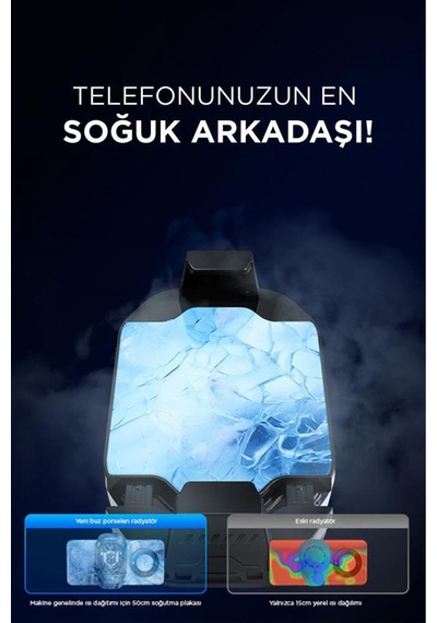 25 Kablolu Cep Telefonu Soğutma Fanı Gamer Oyuncu Radyatör Soğutucu Siyah