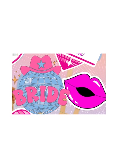 Pembe Kırmızı Bride To Be Konuşma Balonu Seti 8 Parça Bekarlığa Veda Aksesuarı