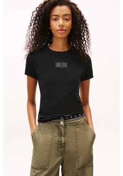 Pamuklu Regular Fit Logolu Bisiklet Yaka T Shirt T Shirt Dw0dw21841 Bds Siyah