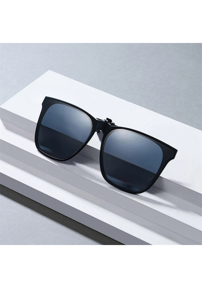 Xiaomi Mijia Gözlük Üstü Klipsli Polarize Güneş Gözlüğü 12g Hafif Miyop Gözlüğe Uyumlu Tak Çıkar Clip-on Uv Korumalı Tac Lens Siyah