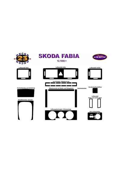 Skoda Fabia Konsol/Maun Kaplama 1997-2006 23.Prç (522046840)