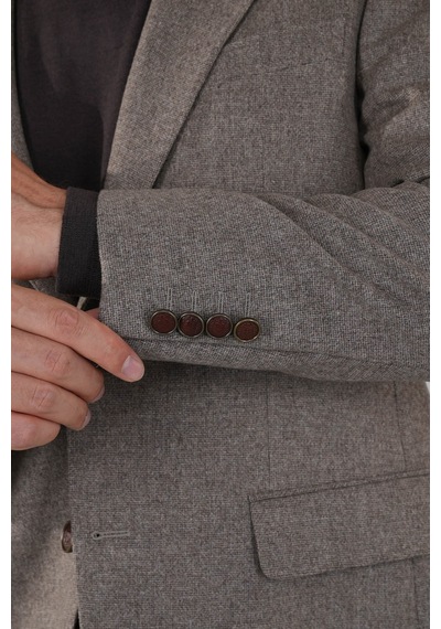 Bisse Comfort Fit Bej Mono Yaka Çift Yırtmaçlı 6 Drop Yün Polyester Erkek Ceket Pck24k24209 D07 Bej Bisse Comfort Fit Bej Mono Yaka Çift Yırtmaçlı 6 Drop Yün Polyester Erkek Ceket Pck24k24209 D07 Bej