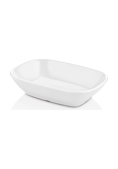 2 Adet 20x15 Cm Melamin Kahvaltılık / Mezelik Bulaşık Makinesinde Yıkanabilir Beyaz Servis Kasesi