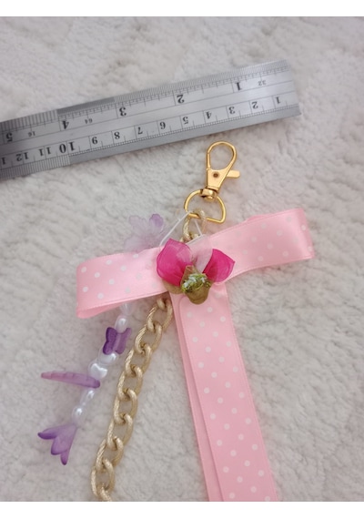 Wisheratelier Kurdela Detaylı Çanta Charmı Pembe