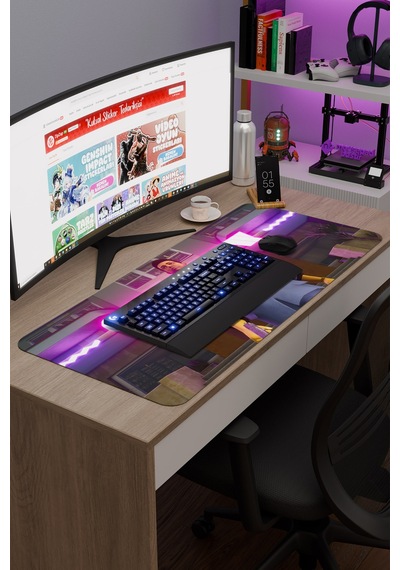 Gta Vice City Kaymaz Dikişli Kauçuk Oyuncu Mousepad V1 - 90x40 Xxl Gaming Mouse Pad Fare Altlığı