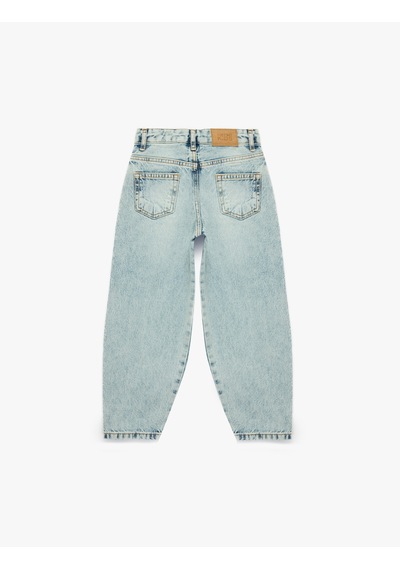 Koton Pamuklu Balon Kesim Denim Pantolon Lıght Indıgo 6skg40059ad Açık Mavi