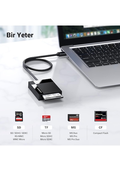 Tr Usb 3.0 Kart Okuyucu Sd/tf/cf/ms İçin 4'ü 1 Arada Kart Okuyucu Sd Kart Okuyucu Sd, Cf, Mikro Sd, Sdxc, Mikro Sdhc,