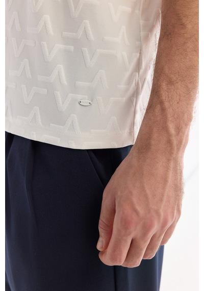 Avva Erkek Ekru Kıvrılmaz Polo Yaka Fermuarlı Regular Fit T-shirt A61y1046