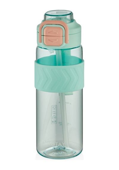 Shotay St-7235 800ml Turkuaz Pipetli Tritan Matara Turkuaz