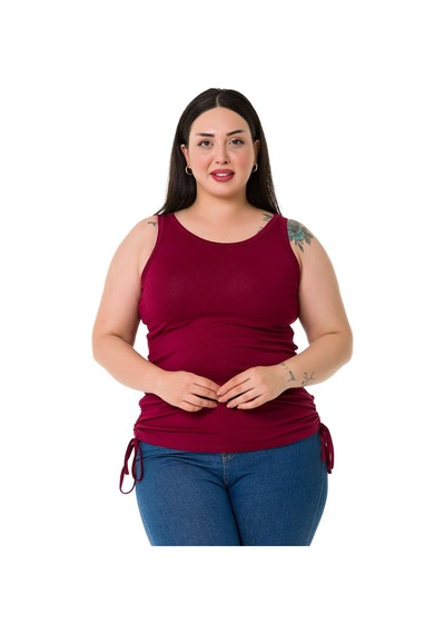 Disentis Büyük Beden Kalın Askılı Yanları Tünelli Viskon Bordo Body-bordo Bordo